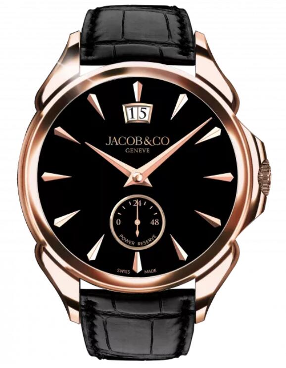 Jacob & Co PALATIAL CLASSIC MANUAL BIG DATE - ROSE GOLD (ONYX BLACK) Replica watch